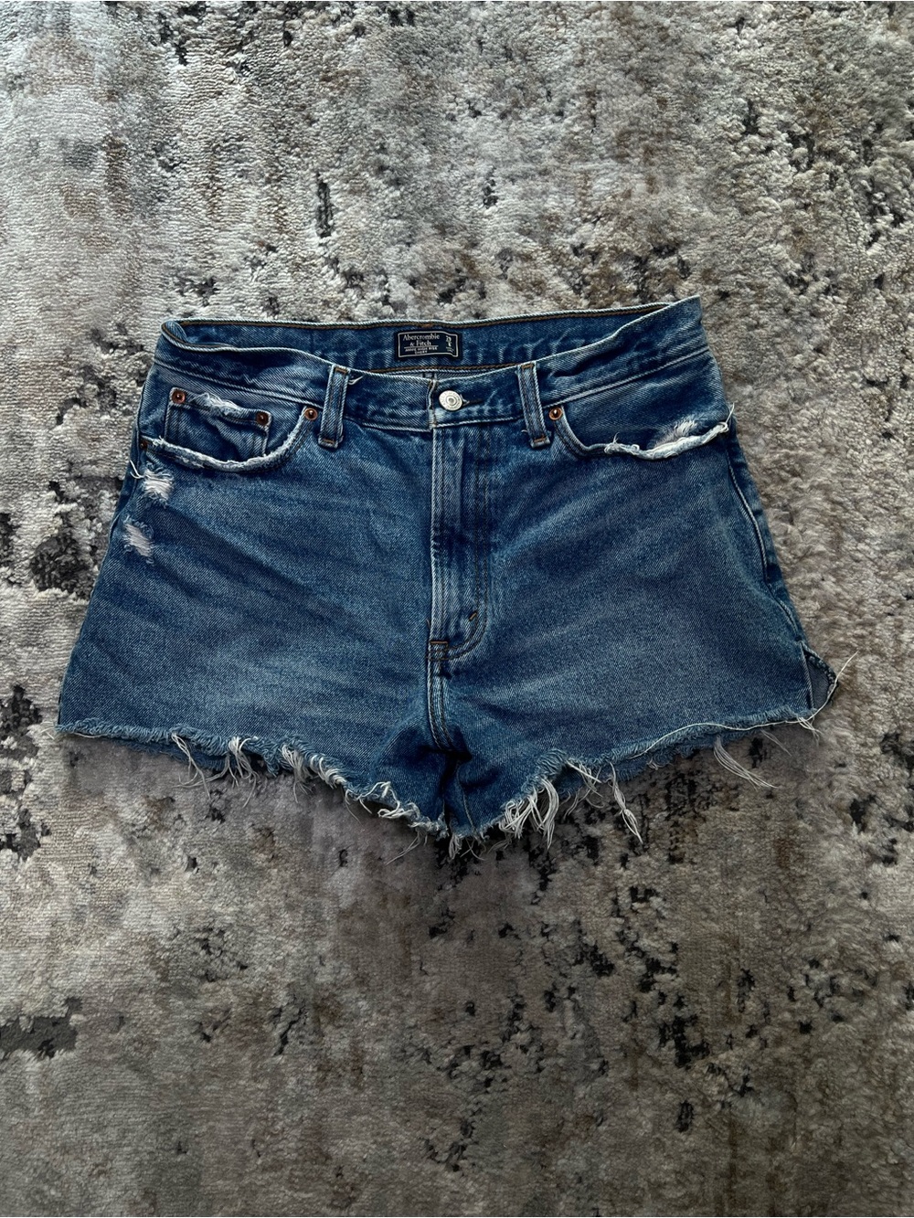 Abercrombie & Fitch Distressed Denim Cutoff Shorts - Blue